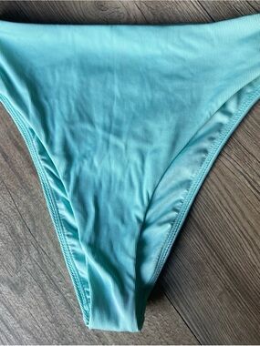 Simons Aqua Blue Ribbed Bikini Bottom